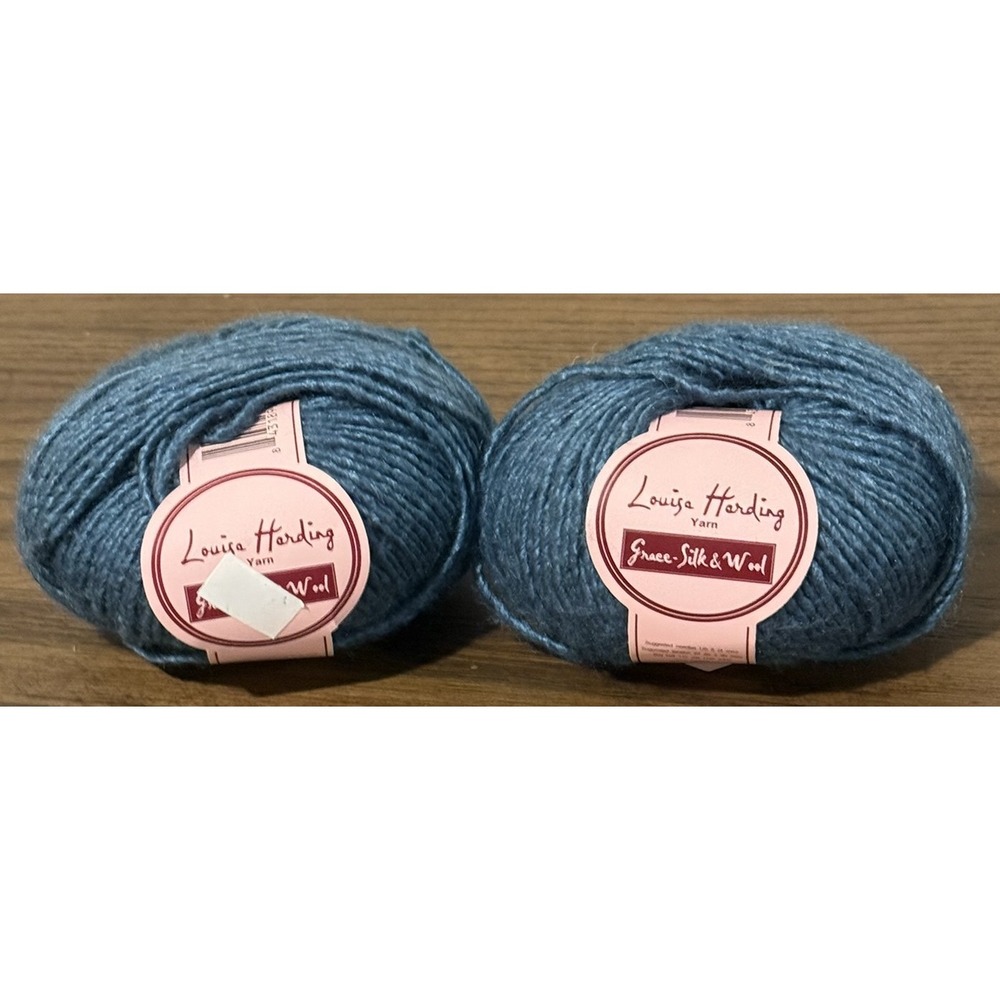 Louisa Harding Grace Silk & Wool Yarn Turquoise 50% Merino Silk DK 2 Balls Italy